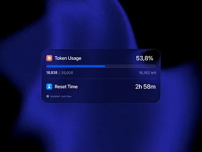 Claude Token Tracker ai app branding claude clean dark design glass illustration liquid minimal mobile token trakcer ui ux