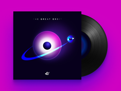 The Great Orbit - Playlist Album Cover album blackhole cd cover cycle disc graphic design music neon ngnvuan nguyenvuan orbit planet purple trajectory universe vietnam vinyl