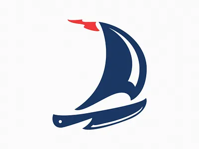 Knife Boat / Pirates Logo boat branding graphic design icon illustration knife logo logos pirates sail ship simple sword ui