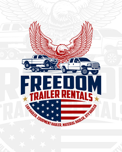 FREEDOM TRAILER RENTALS Logo design design graphic design illustration logo tshirtdesign vector
