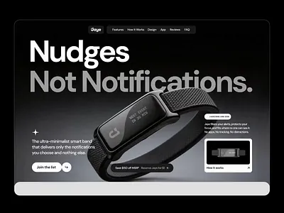 Jaye Smart Band Website Redesign branding ecommerce editorial hardware hero section kickstarter landing page marketing site minimalism product design redesign smart band typography ui ux wearable web design website