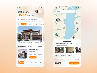 Premium Real Estate App UI apartment app concept booking app interface design mobile app design mobile app ui product design properties property app property listing real estate app real estate platform real estate ui rent rental app ui ux design uiux user experience ux case study