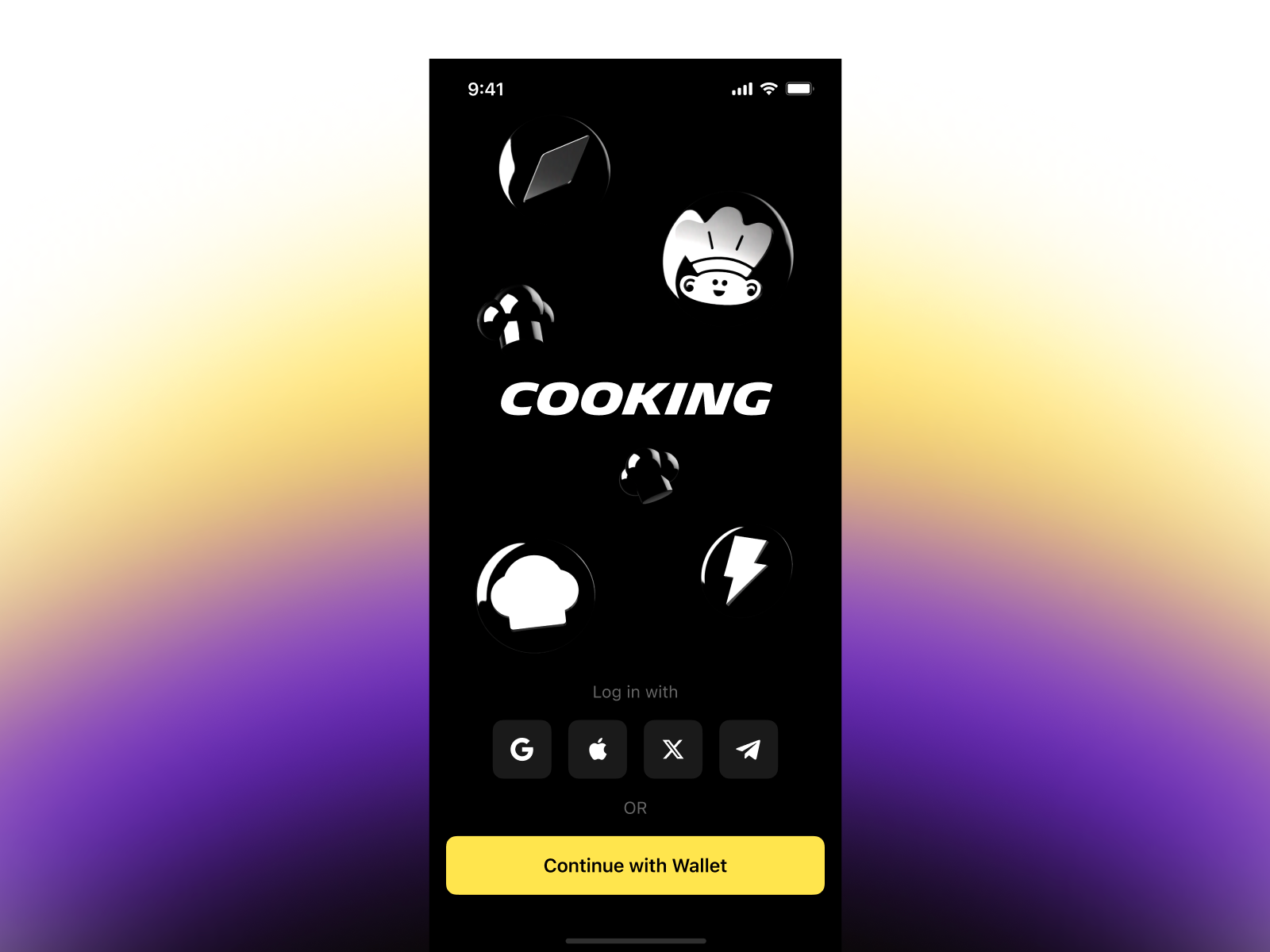 cooking: onboarding / app ai app crypto ios platform trading web3