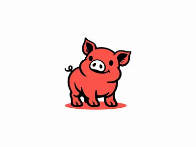 Cute Pig Logo animal branding cartoon character cute design farm icon identity illustration kids logo mark mascot pet pig pork restaurant symbol vector