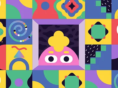 Pattern Grid Animation | Playful Character Reveal 2d animation animation character animation design graphic design illustration motion design motion graphics pattern animation pattern design pattern illustration svg animation svgator