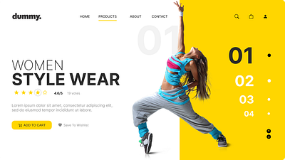 Woman Style Wear web UI clear fashion home page marketplace modern online stores outfit streetwear ui ux web website woman style