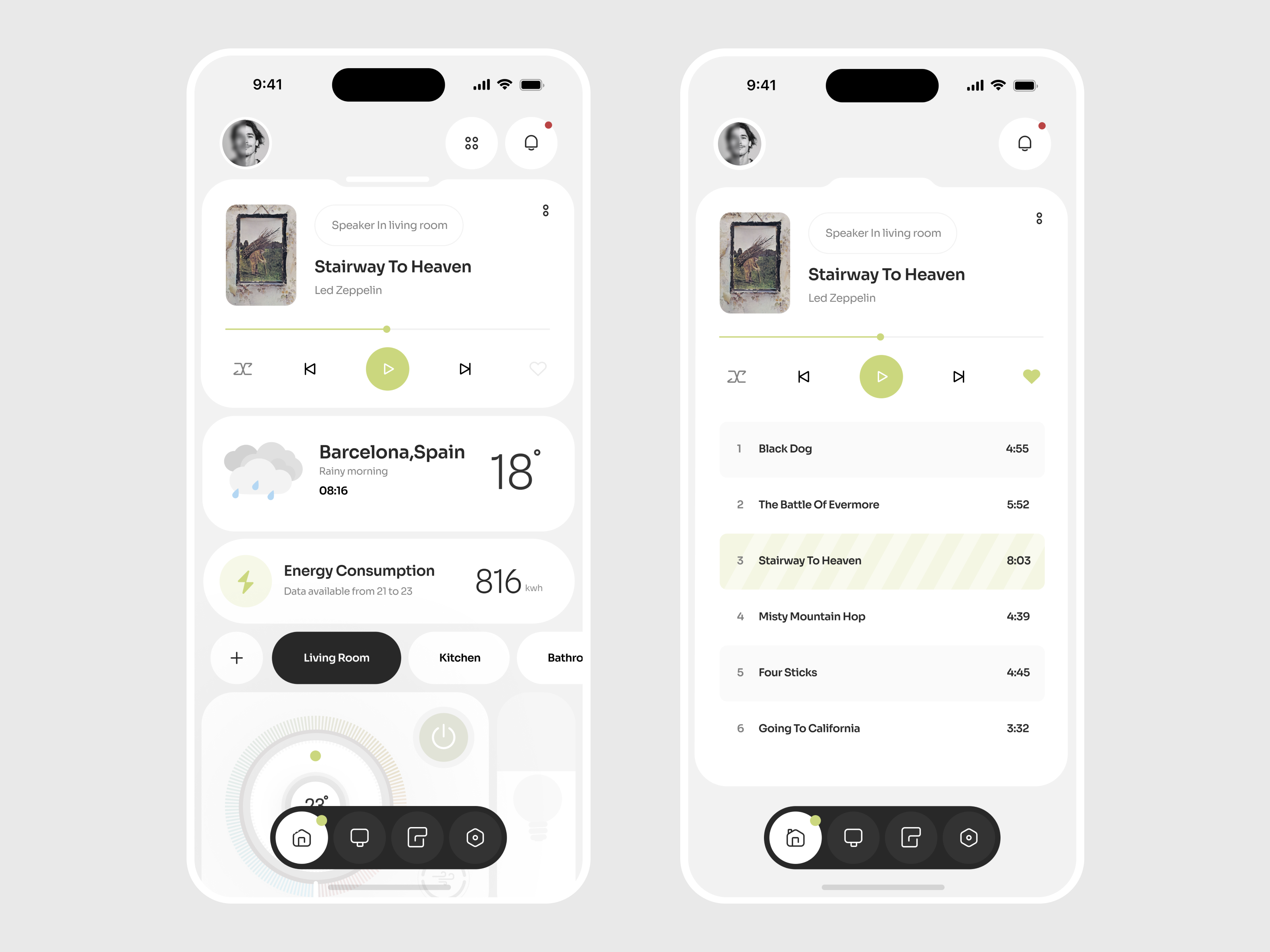 Mobile application for smart home control
