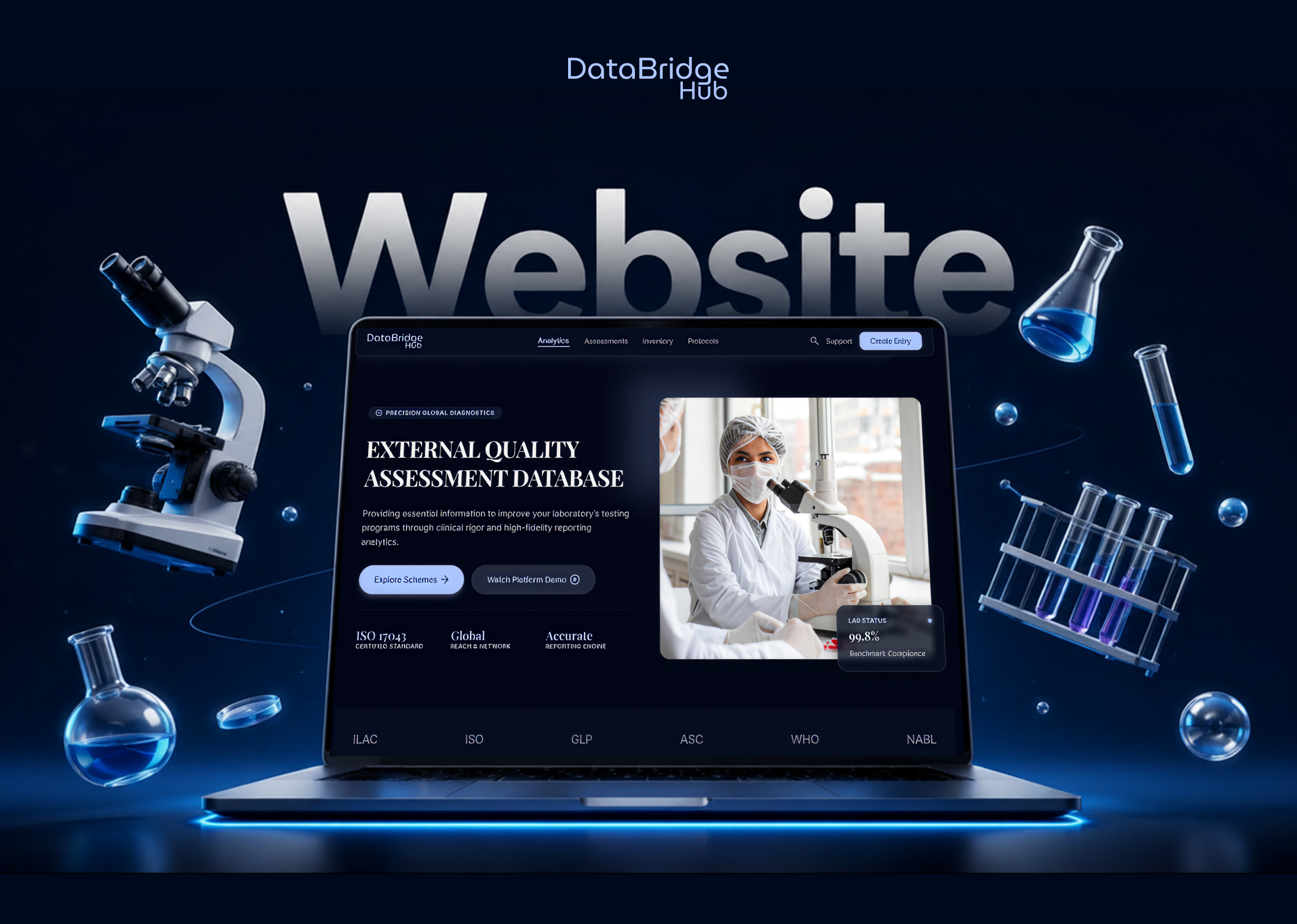 DataBridgeHub — Laboratory Intelligence & Quality Assessment animation motion graphics ui