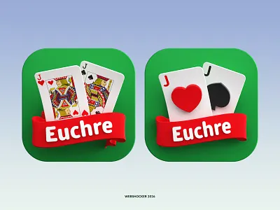 Euchre App Icon 3d 3d design android app design dribbble euchre game games icon icon design ios playing cards ui ux webshocker website