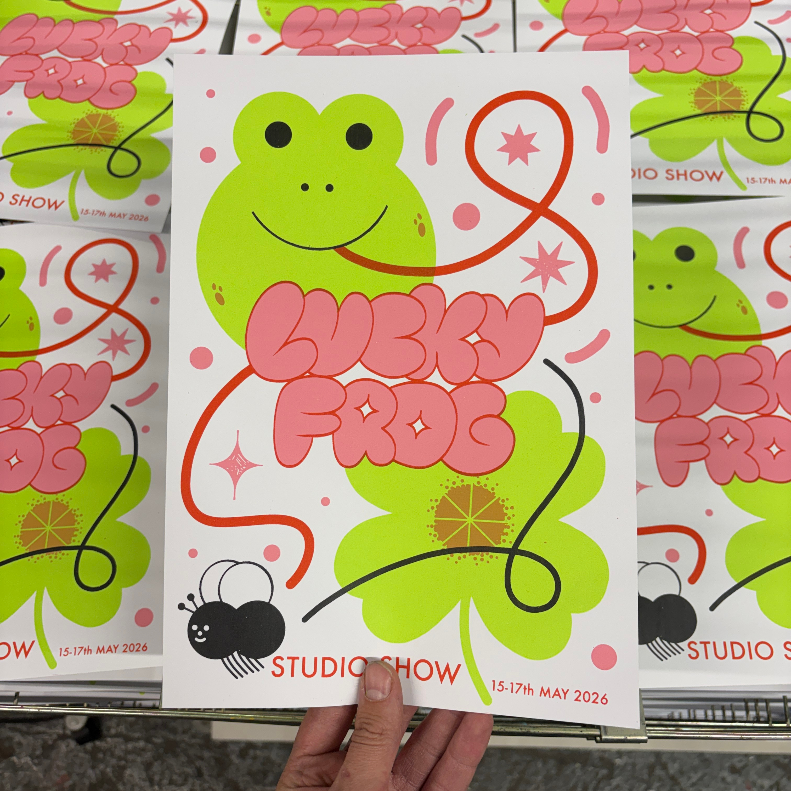 Lucky Frog Studio Exhibition Poster colour design editorial illustration illustration print print making screen print