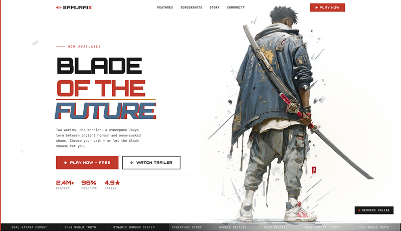 SamuraiX Cyberpunk Landing Page