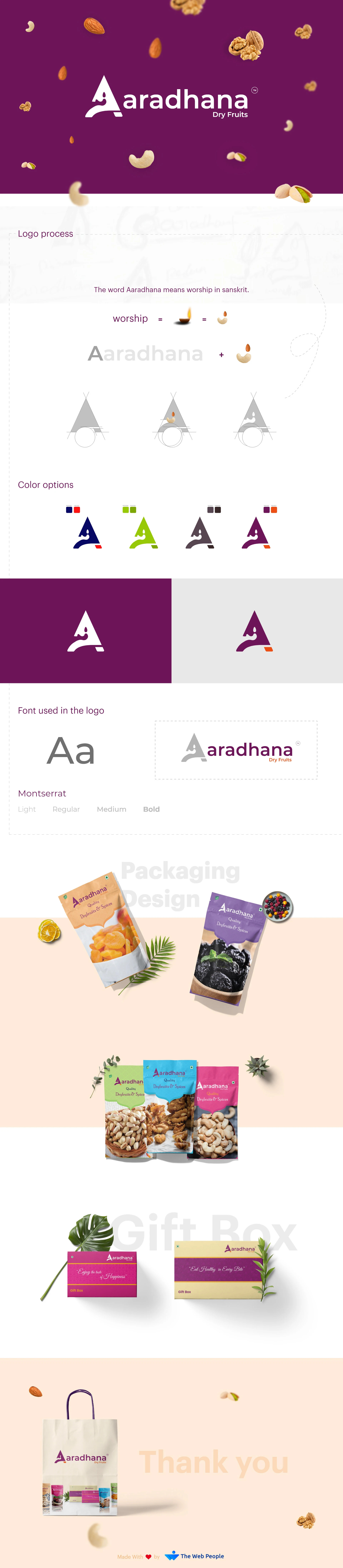 Aaradhana Dry Fruits Branding and Packaging branding graphic design logo