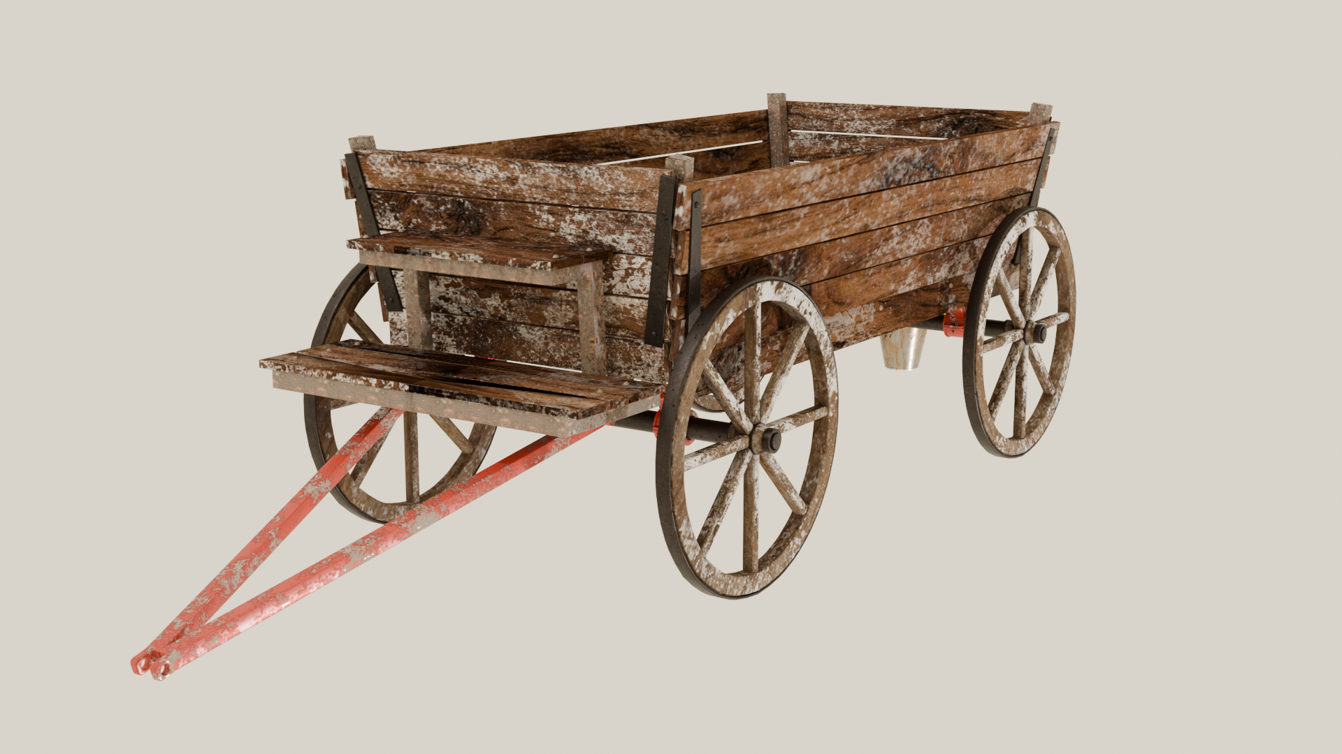 3d visualization old country cart
