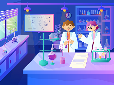 Blue-Purple Lab! design digital illustration illustration illustrator lab labillustration purple school ui