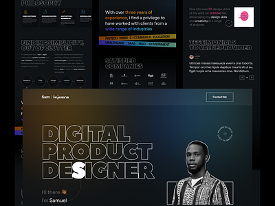 Portfolio Landing Page dark design figma personal website portfolio ui web