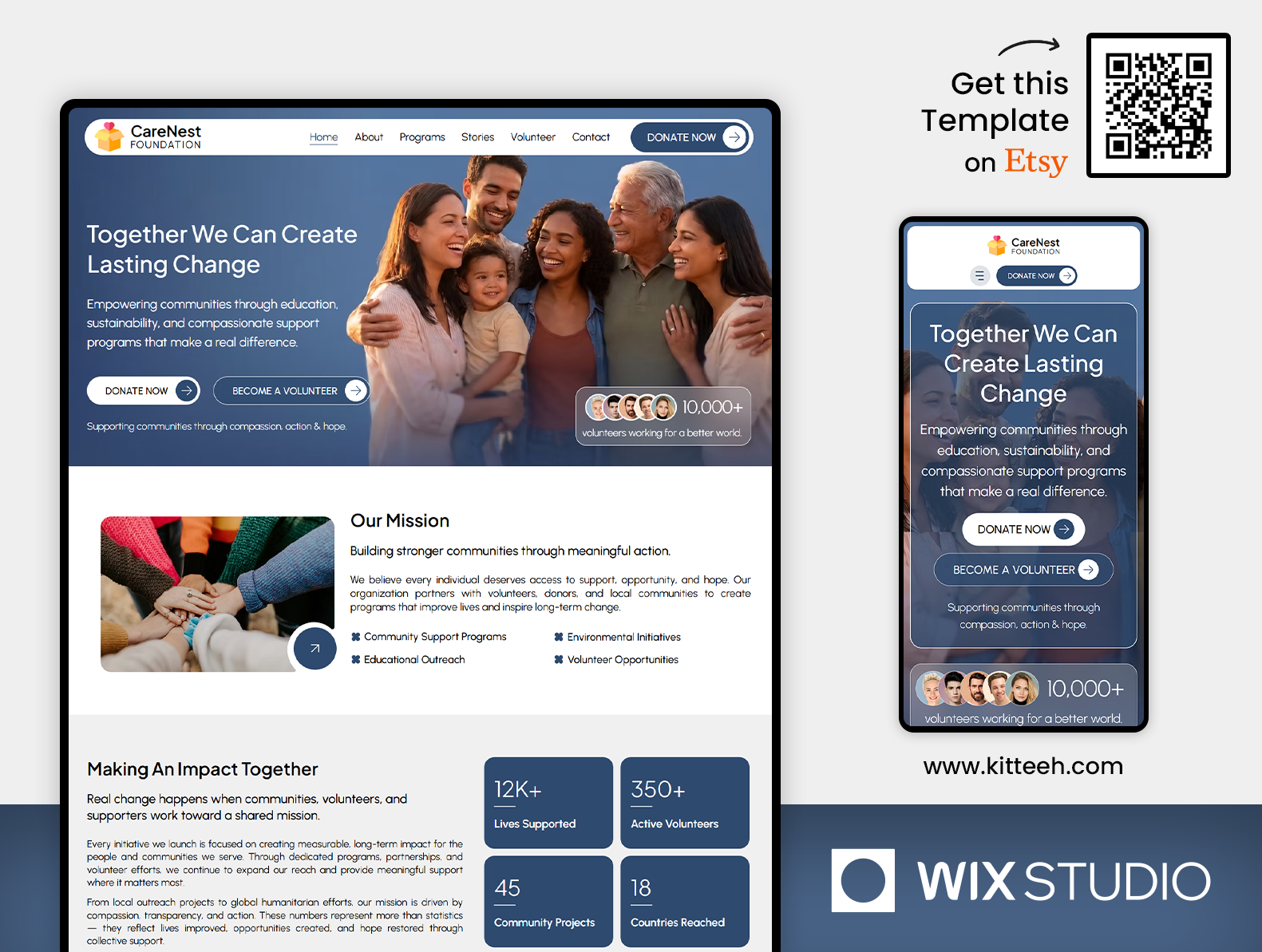 Example of Nonprofit & Charity - Wix Studio Website Template
