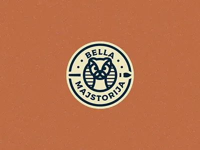 Bella Majstorija Logo badge brand identity branding clean design geometric graphic design graphic designer handcrafted identity lineart logo logo design modern vintage monoline nostalgic retro simple vintage weasel