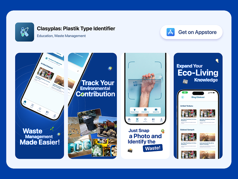 Clasyplas: Plastic Waste Type Identifier Appstore Screenshot android apple appstore screenshot branding graphic design logo mobile design screenshot ui ui.ux web design