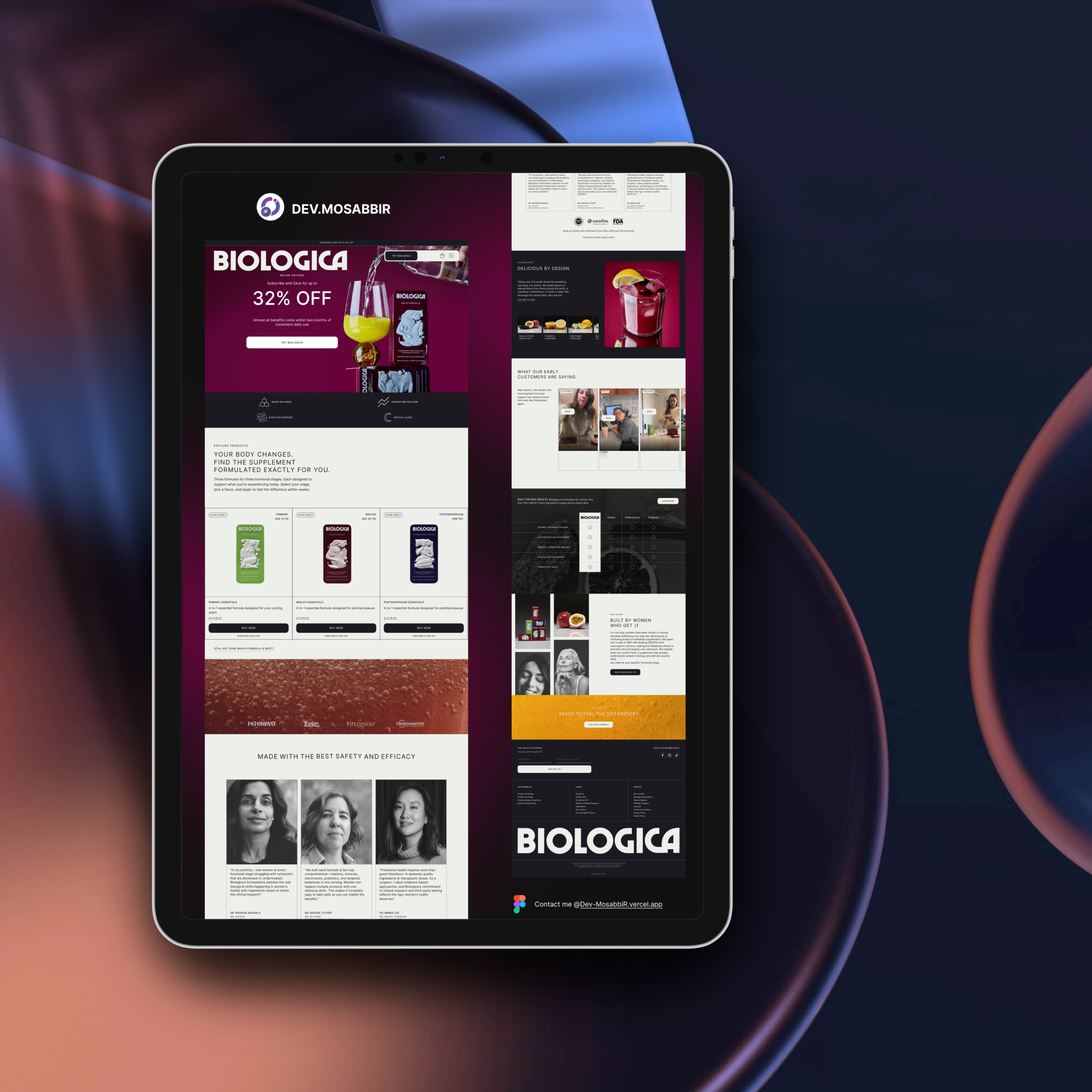 supplement landing page desigened by Dev.MosabbiR branding dashboard design figma graphic design illustration motion graphics page ui ux