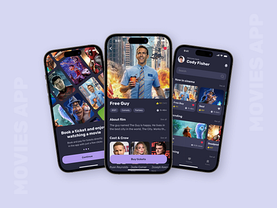 Movies app app cinema dailyui design digital inspiration interface ios mobile movies ui uiux