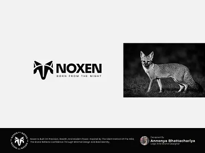 NOXEN — Premium Fox-Inspired Minimal Logo | Modern Luxury Brand animal logo brand identity branding clothing logo fashion logo fox logo geomatric logo logo logo design luxury logo mascot logo minimal logo modern logo premium logo sports logo sports wear logo startup logo streetwear logo vector logo