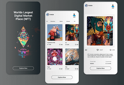 NFT MARKETPLACE UI app design branding design fintech app design graphic design illustration landing page minimal ui ux web design