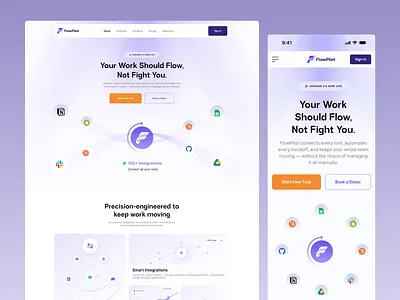 SaaS Landing Page UI b2b saas design clean ui figma ui landing page product design saas landing page saas platform software website startup design ui design web app design website design