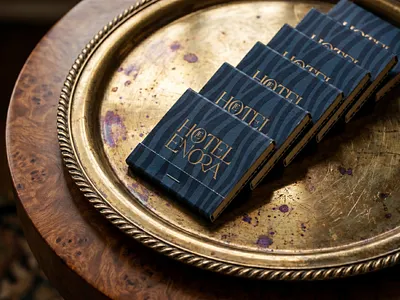 Le Hotel Enora Vintage Matchbox amalfi branding darkblue elegant gold heritage hotel hotfoil italy luxury matchbox modern monogram packaging stamp vintage