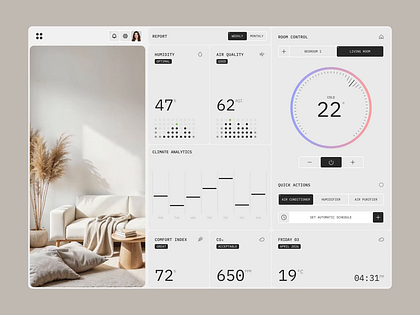 Smart Home Climate Dashboard | Web App UI/UX Design