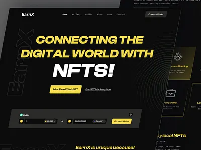 NFT landing page redesign crypto hero area home page landing page nft nft landing page redesign typography ui uiux web design website