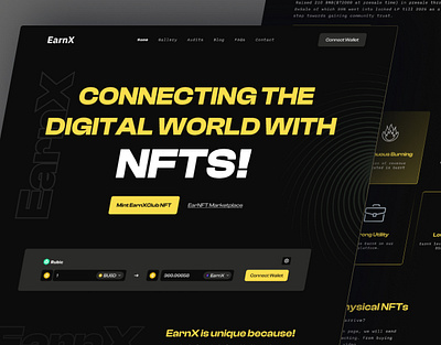 NFT landing page redesign crypto hero area home page landing page nft nft landing page redesign typography ui uiux web design website