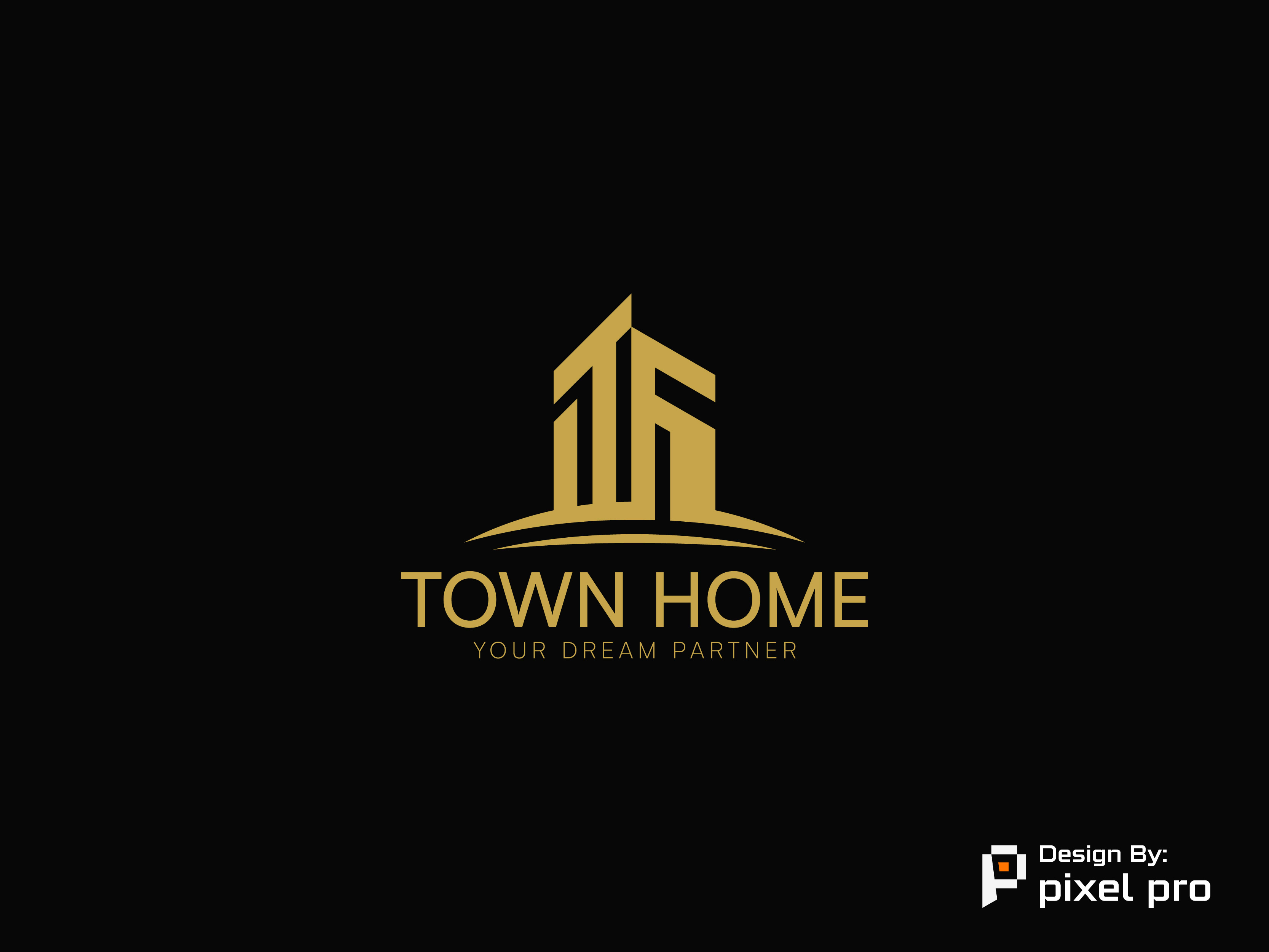 Town Home- Luxury Real Estate Logo |  Property Logo, Home Logo