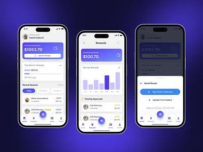 Rewards & Cashback Mobile App UI Design | Fintech Loyalty App appdesign cashbackapp darkmode dashboardui dribbble figma fintech iosapp loyaltyapp mobileapp mobileui modernui productdesign receiptupload rewardsapp saasdesign uidesign uiux uxdesign walletapp