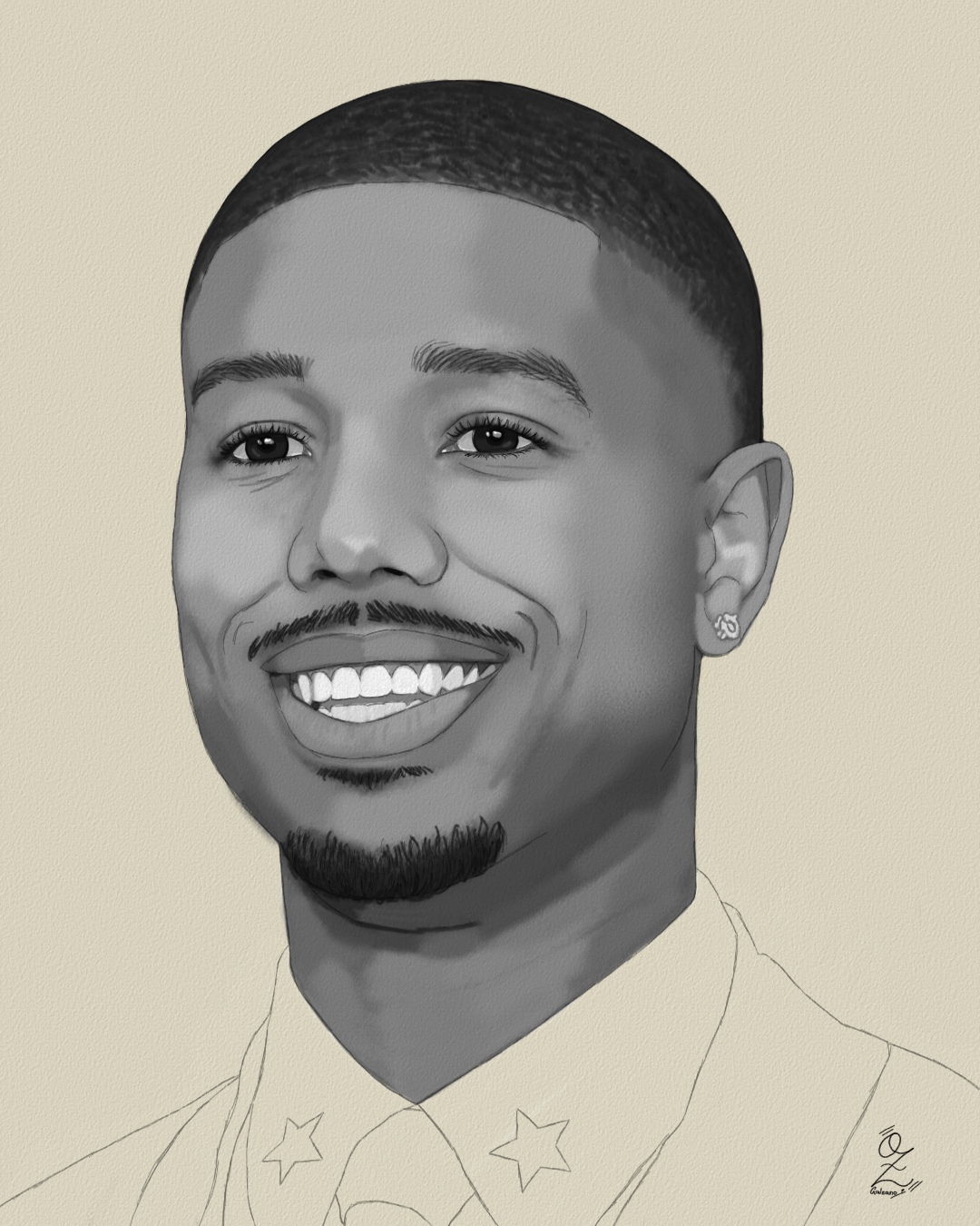 Michael B Jordan Drawing Sketch Study by Oz Galeano art arte boceto celebrity design dibujo drawing fanart illustration michael b jordan movie ozgaleano sketch