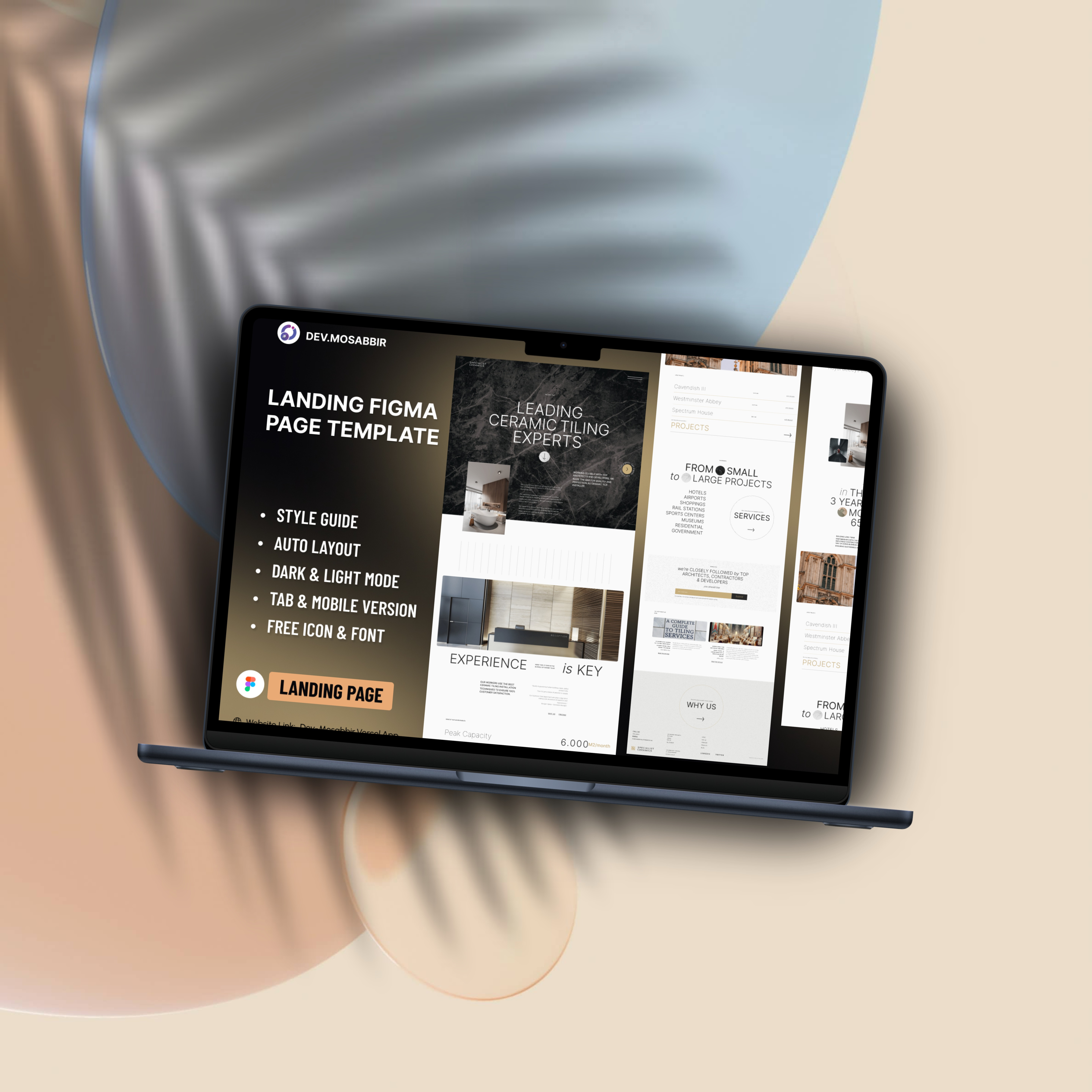 Specialist ceramic landing page designed by Dev.MosabbiR branding dashboard design figma graphic design illustration motion graphics page ui ux