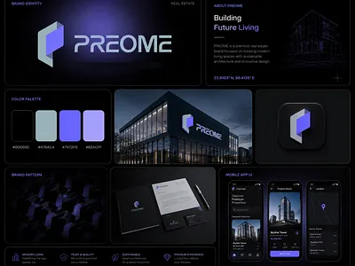 Preome — Real Estate Brand Identity branding logo logo design logo designer modern logo real estate logo