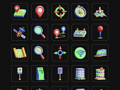 3D Animated Location Signs 3d animation branding design icon illustration vector