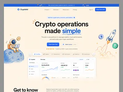 Crypto Operations for Kids Landing Page & Website analytics automation compliance crypto crypto dashboard crypto portfolio dashboard dashboard design fintech fintech dashboard landing page portfolio tracker saas saas design startup ui design ux design wallet web app web3