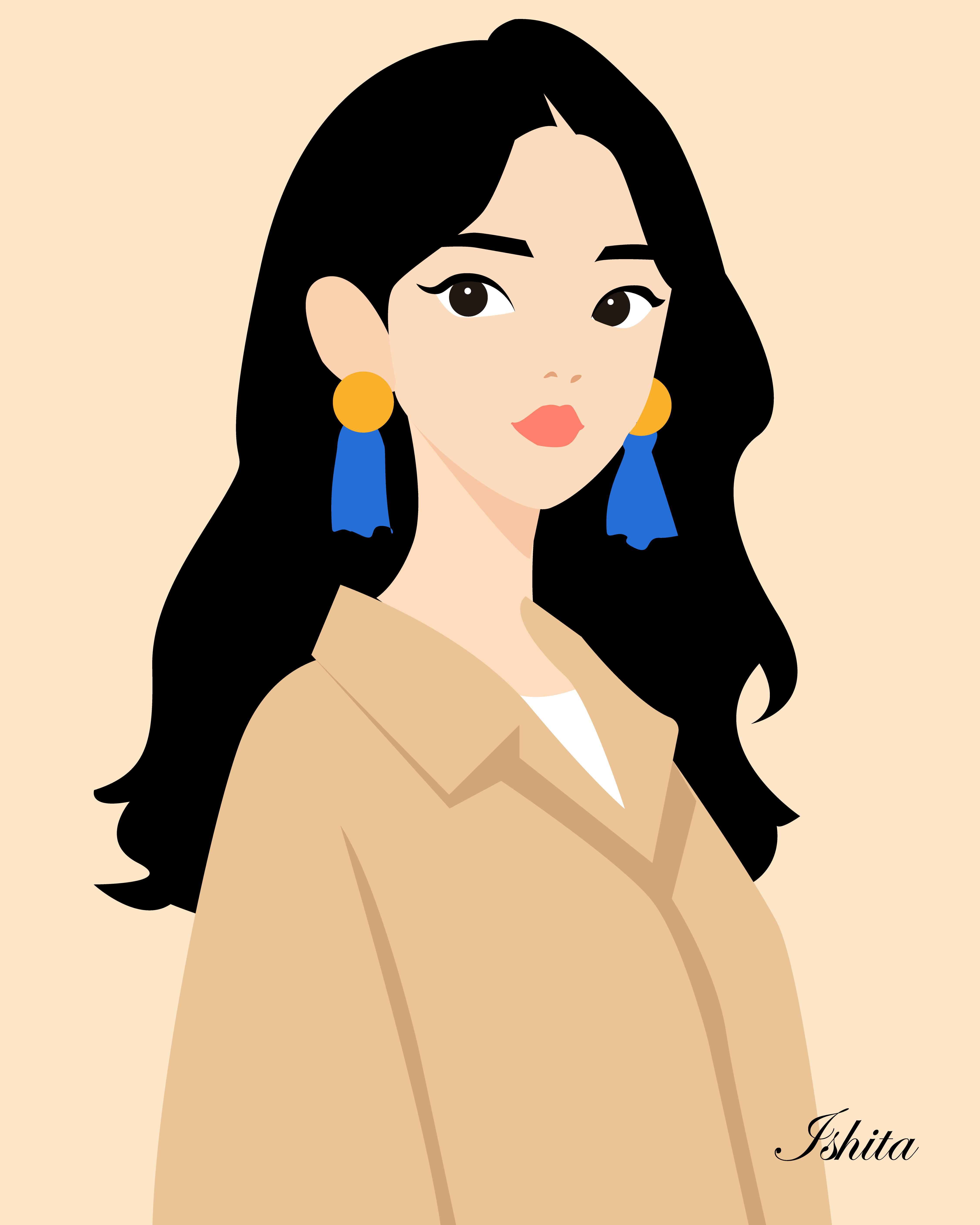 Minimalist portrait with bold accessories design graphic design illustration minimalist vector