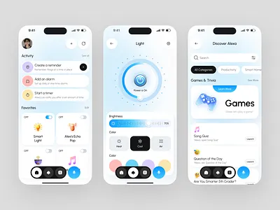 Amazon Alexa – Smart Home & AI Voice Assistant Mobile App UI ai app ai voice assistant alexa app amazon alexa app app design future tech home automation mobile mobile app ui smart home smart home app ui design ux design voice assistant