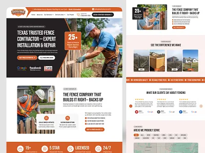 Fencing Service Website Design design fence repair fences fencing fencingbusiness fencingcompetition fencinglandingpage fencingservice fencingservicewebsite fencingwebsite homepage illustration installation landing landing page ui uiux web design website website design