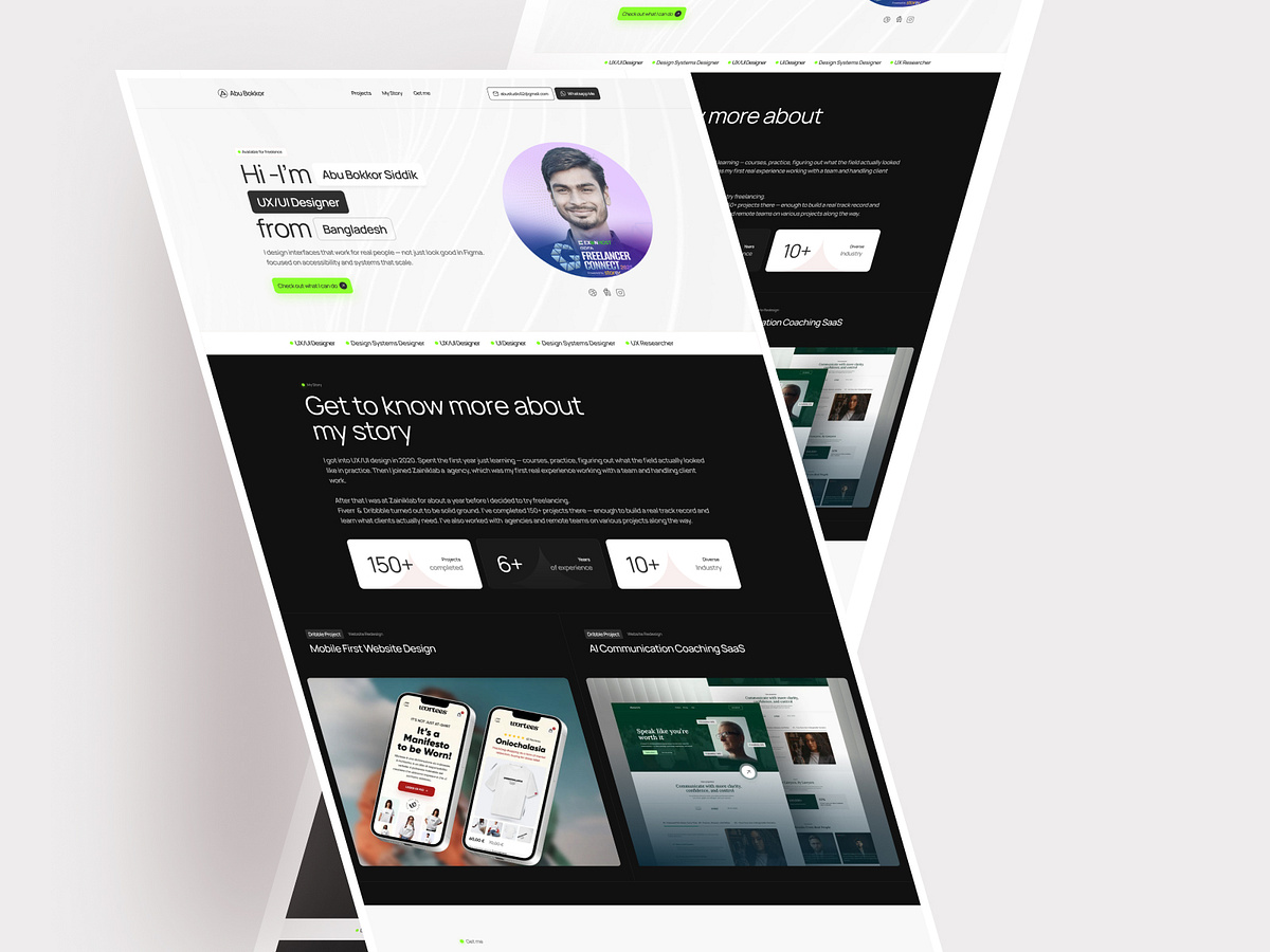 Abu Bokkor Siddik — Personal Portfolio Website UI Design Image 0