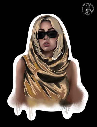 Miley Cyrus digital art illustration sticker