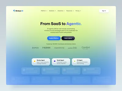 Agentic Marketing Platform Web Design agentic ai ai agent ai dashboard ai marketing ai platform digital marketing ui landing page marketing website modern ui saas tech ui ui design ux design web design