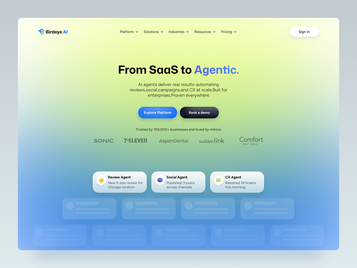 Agentic Marketing Platform Web Design