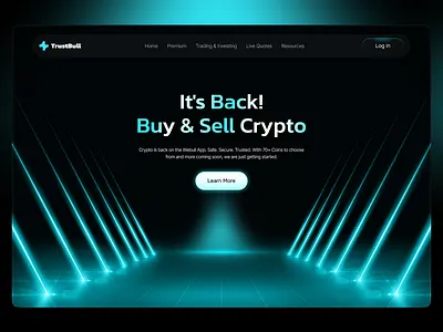 Crypto Landing Page UI crypto crypto website dark mode exchange fintech ui modern website product real time date trading platform web web3