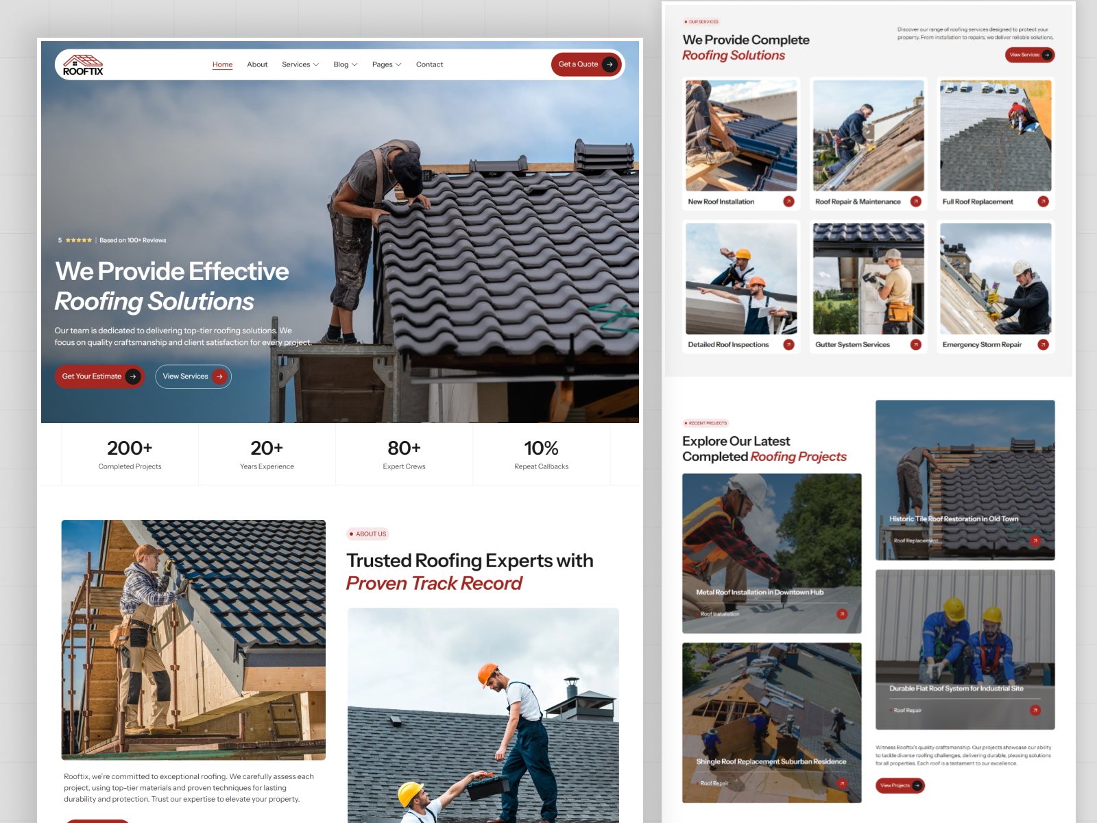 Roofing Services Website Design Concept agency website business website contractor home services local business local service minimal website raddito roofing roofing company service design small business uiux web design web designer website design website maintenance wordpress