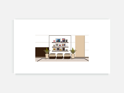 Flat style modern living room interior illustration branding graphic design homepage illustration interior interior design landing page living room logo ui vector webdesign website