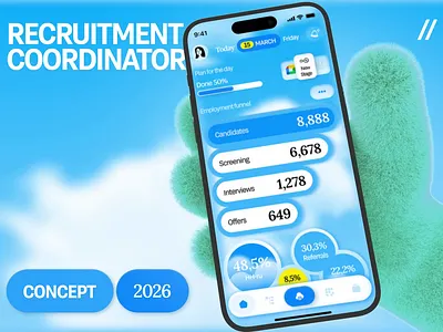 Recruitment Mobile iOS App Design ai ai app analytics android app app design assiatant chatbot dashboard dashboard design design hr app ios management app mobile mobile app portfolio recruitment app ui ux
