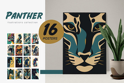 Wild Panther Illustration Art Print animal art print cat design illustration panther
